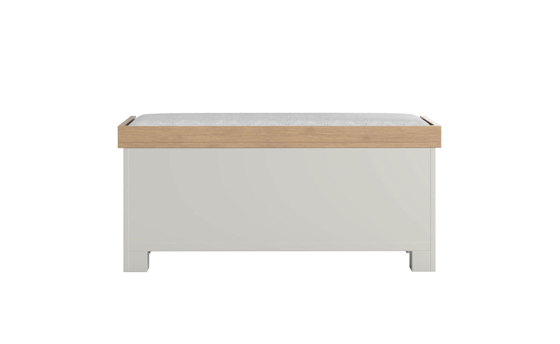 Morgan Painted Taupe Storage Bench Seat Fabric Cushion Grey