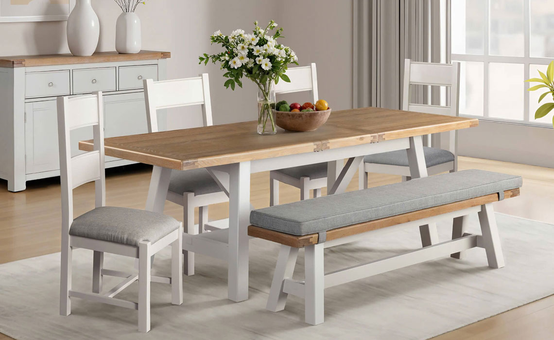 Morgan Taupe Refectory Extending Dining Table 190-235 cm