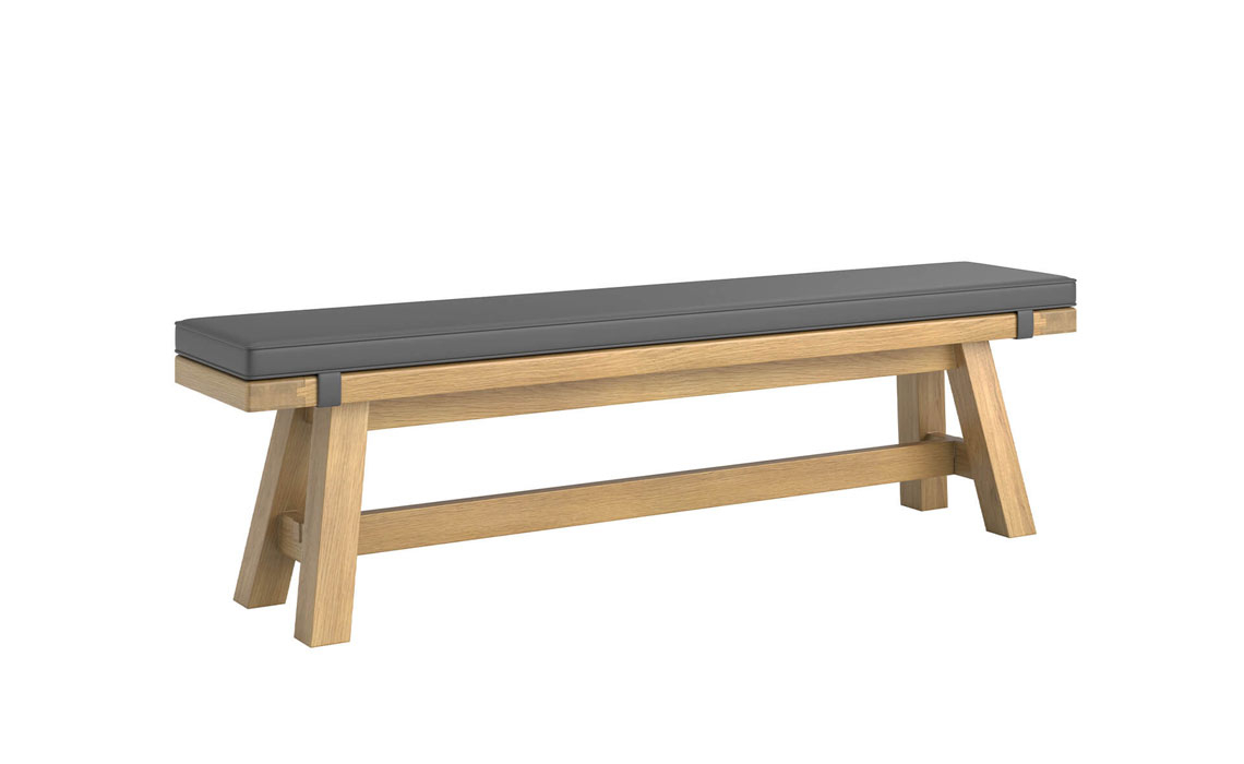 Morgan Oak Dining Bench PU Cushion