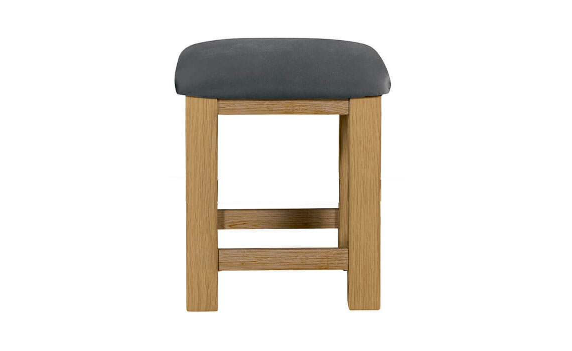 Morgan Oak Dressing Stool Grey