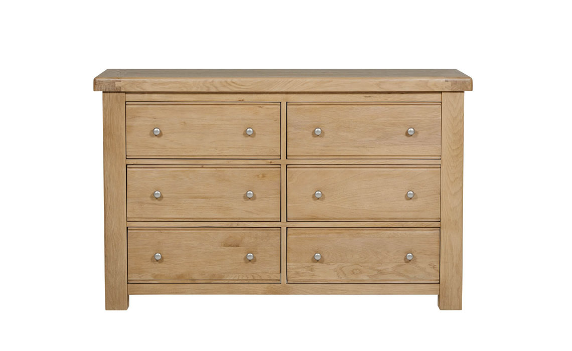 Morgan Oak 6 Drawer Dressing Chest