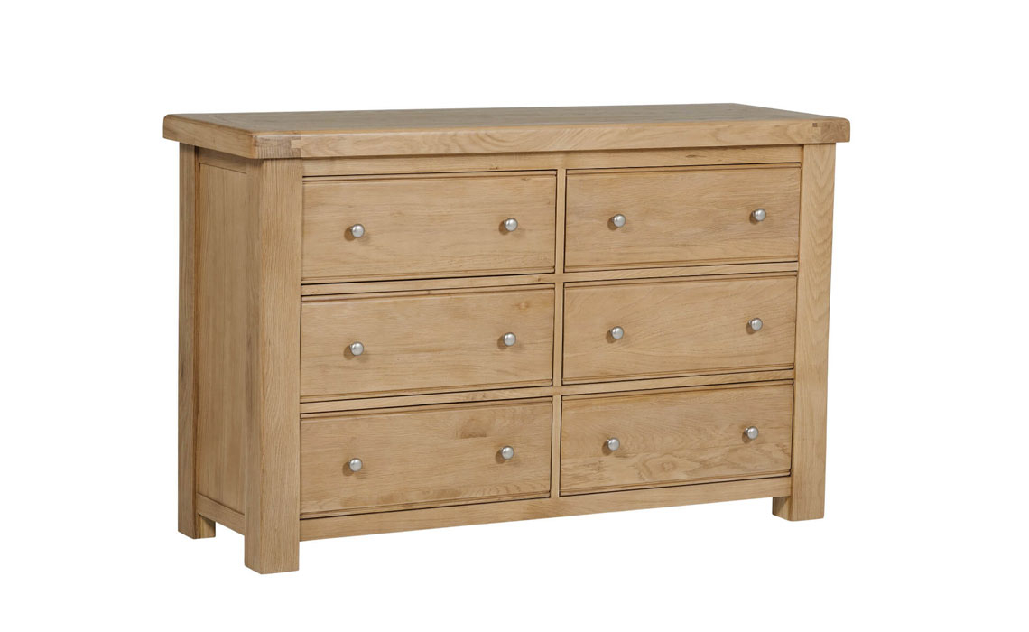 Morgan Oak 6 Drawer Dressing Chest