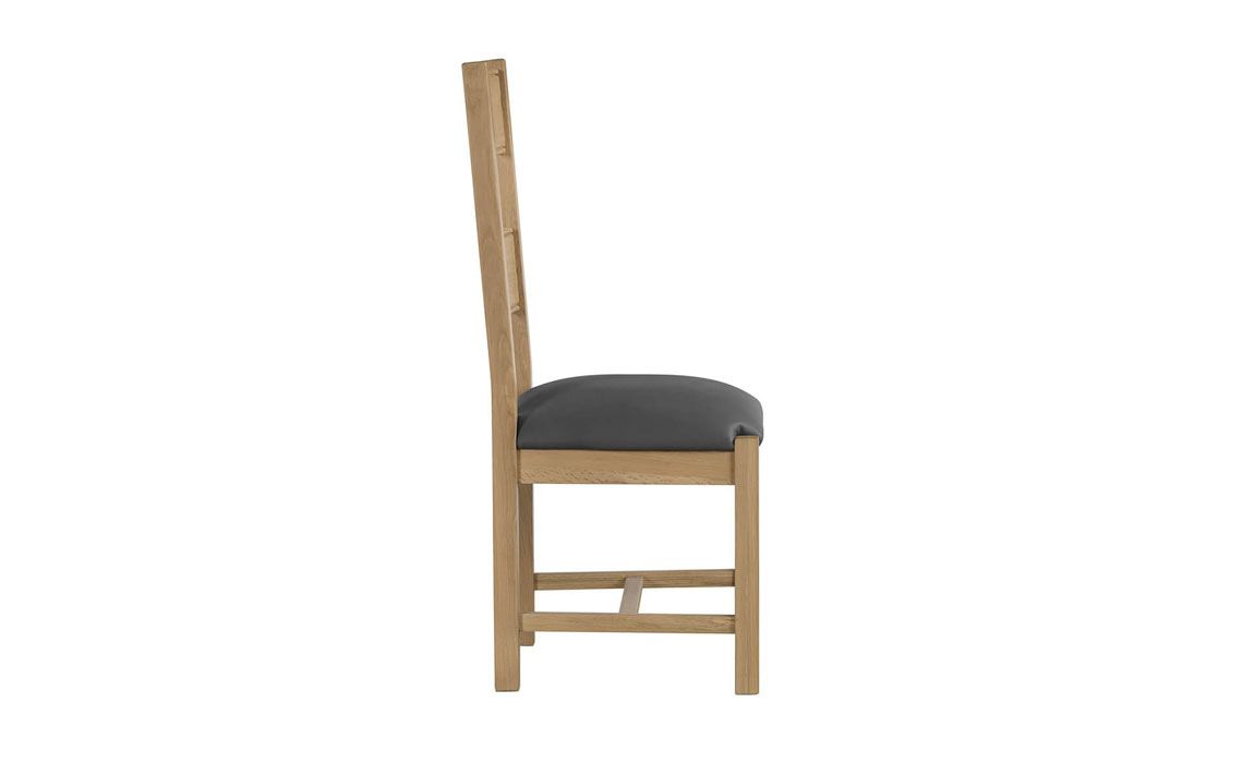 Morgan Oak Dining Chair Grey PU