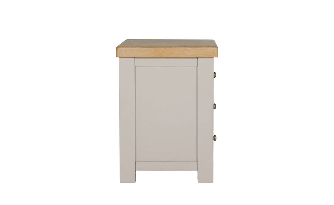 Morgan Painted Taupe 3 Drawer Bedside Table