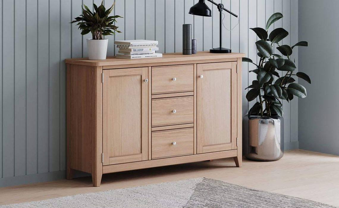 Newbury Oak 2 Door 3 Drawer Sideboard