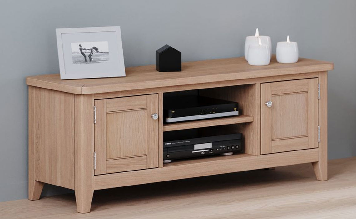 Newbury Oak Wide TV Cabinet