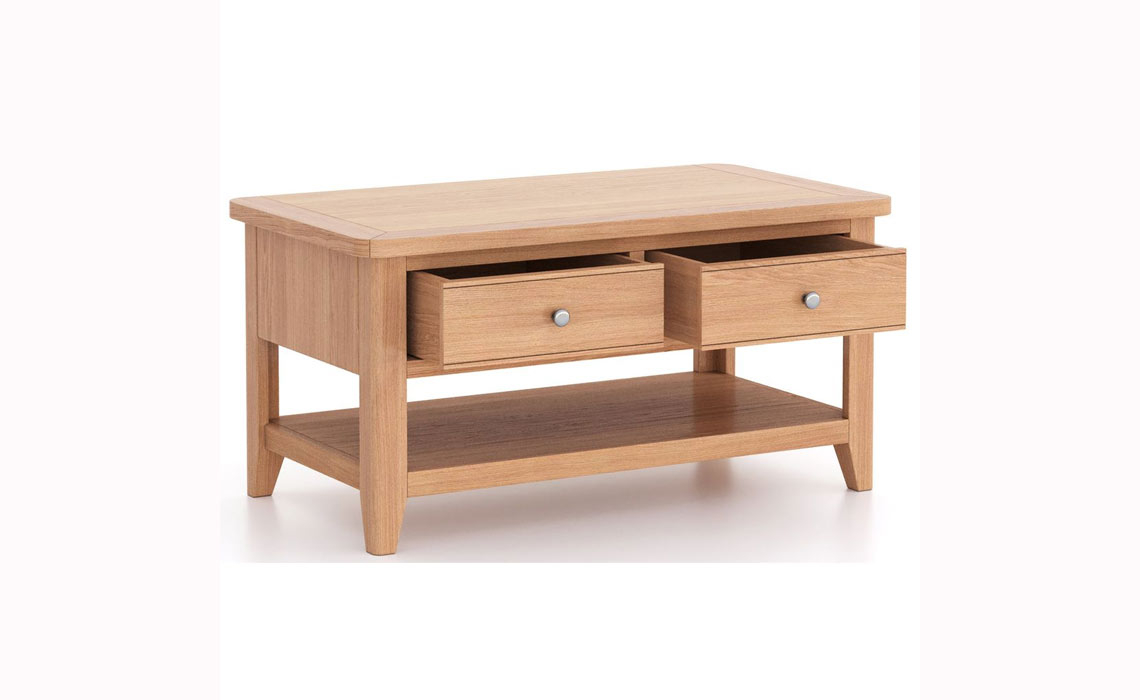 Newbury Oak Coffee Table 2 Drawers