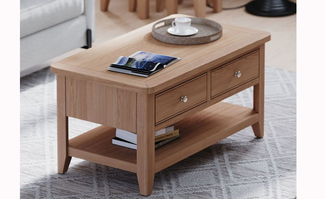 Newbury Oak Coffee Table 2 Drawers