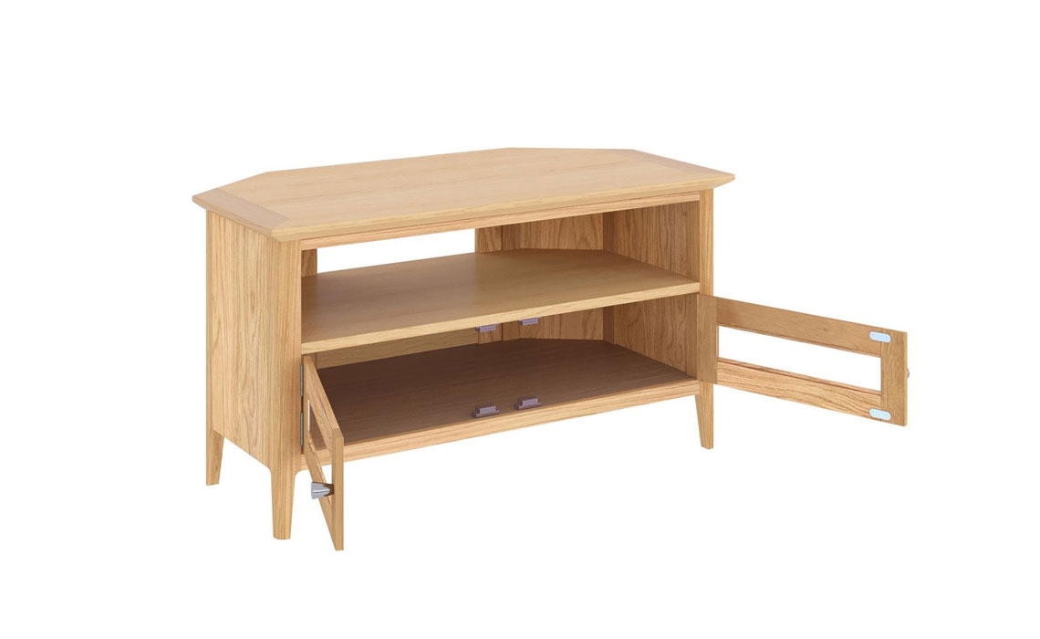 Holken Oak Glazed Corner Tv Unit