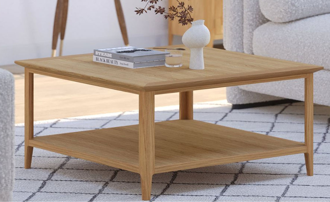 Holken Oak Square Coffee Table With Shelf