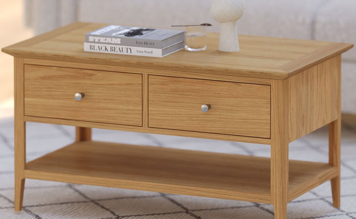 Holken Oak 2 Drawer Coffee Table 