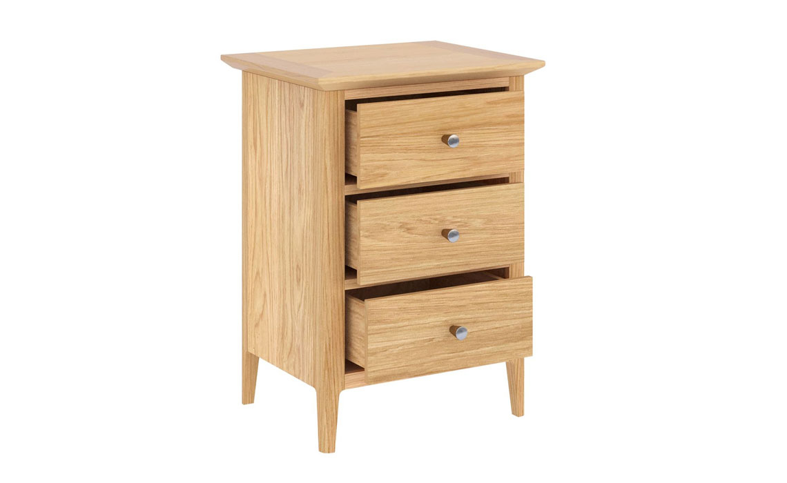 Holken Oak 3 Drawer Bedside