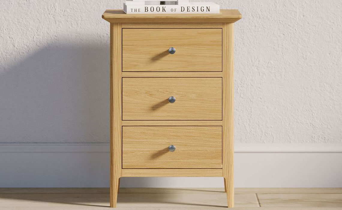 Holken Oak 3 Drawer Bedside