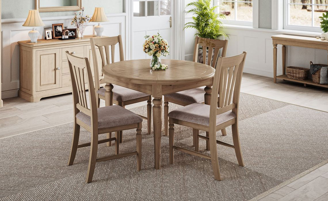 Melford Oak Round Extending Dining Table 110-150cm