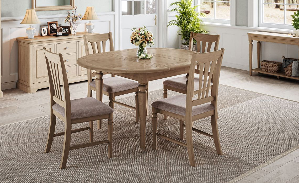 Melford Oak Round Extending Dining Table 110-150cm