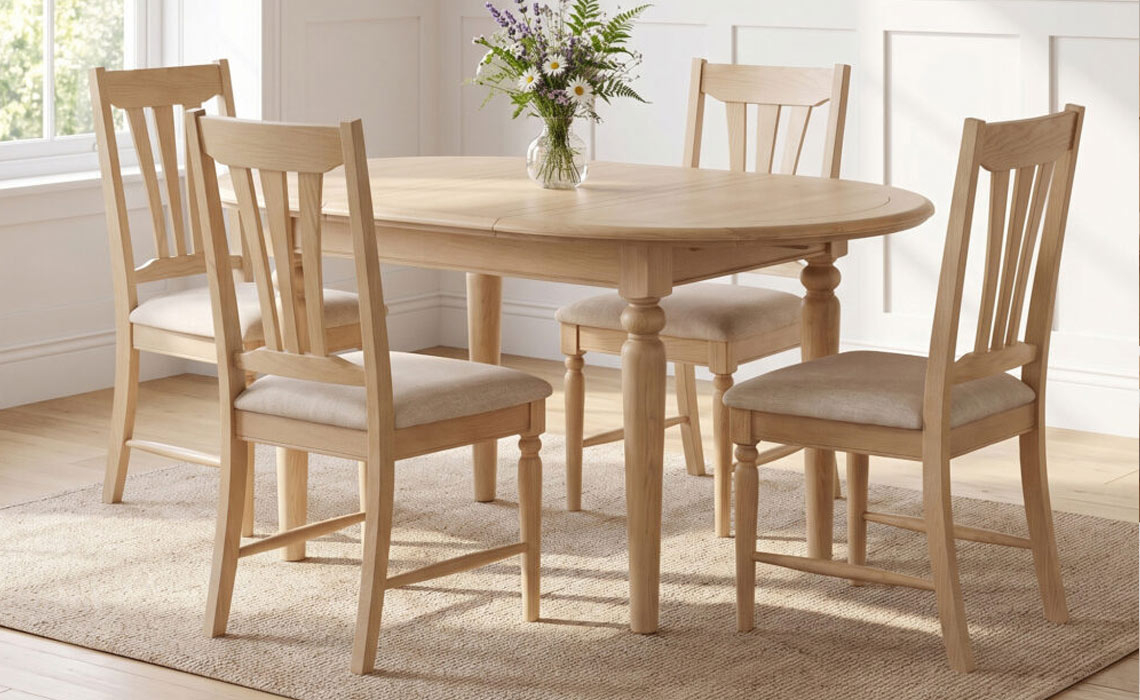 Melford Oak Round Extending Dining Table 110-150cm