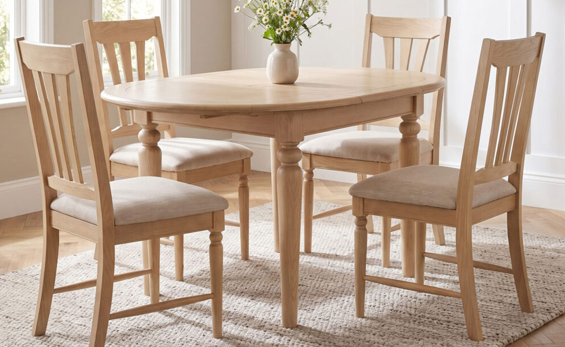 Melford Oak Round Extending Dining Table 110-150cm