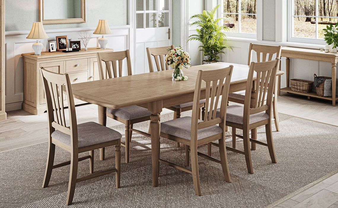 Melford Oak Large Leg Extending Dining Table 185-245cm