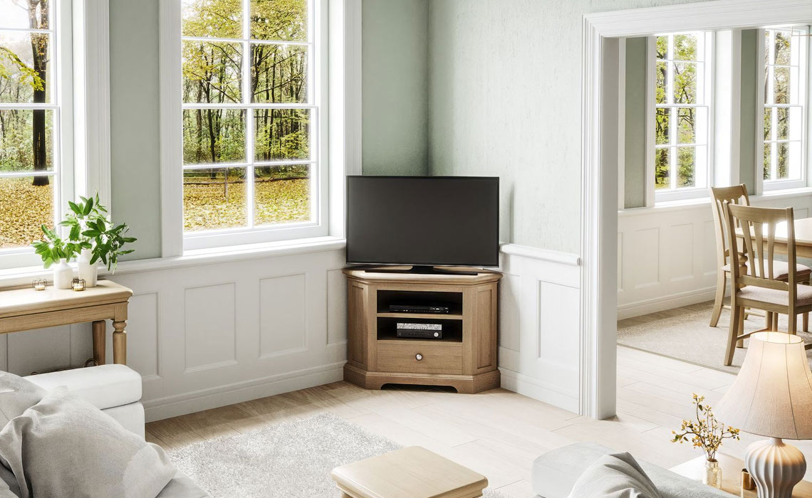 Melford Oak Corner TV Unit
