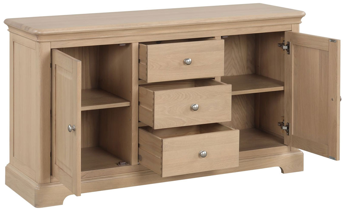 Melford Oak 2 Door 3 Drawer Sideboard