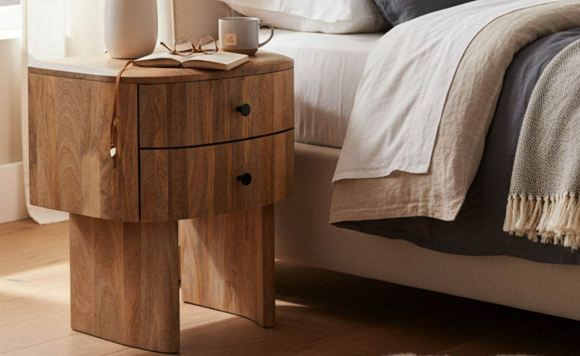 Amra Mango 2 Drawer Side Table