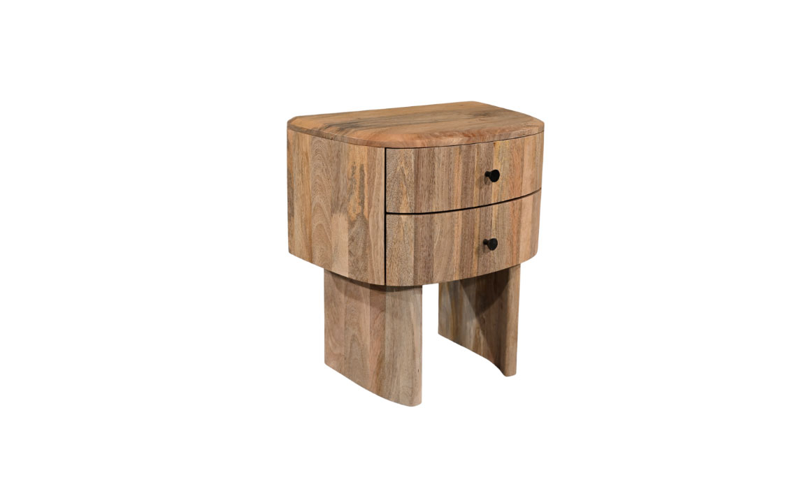 Amra Mango 2 Drawer Side Table
