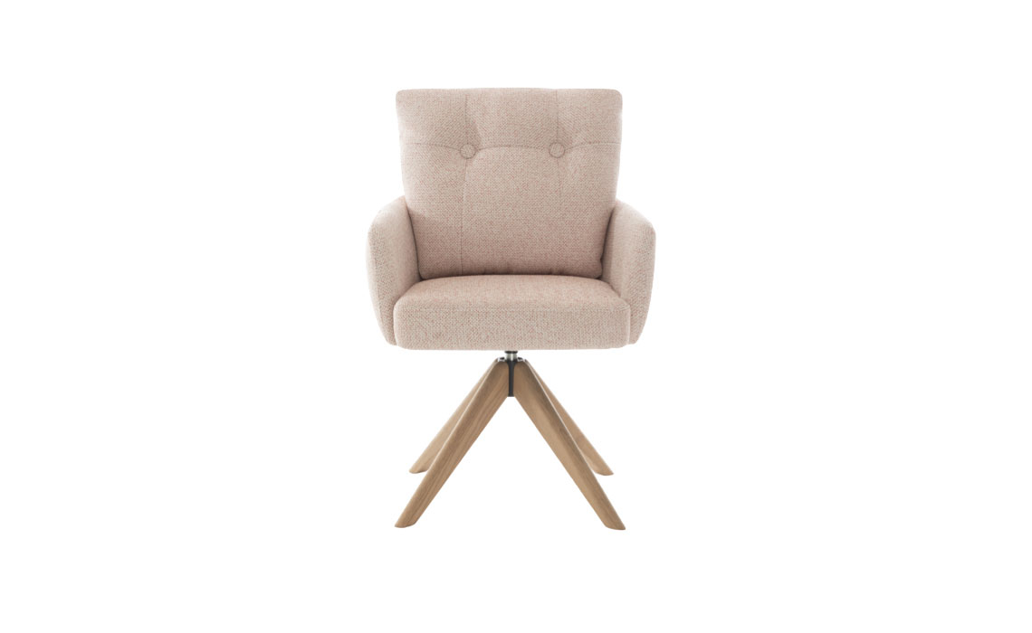 Morton Fabric Swivel Dining Chair Blush Pink