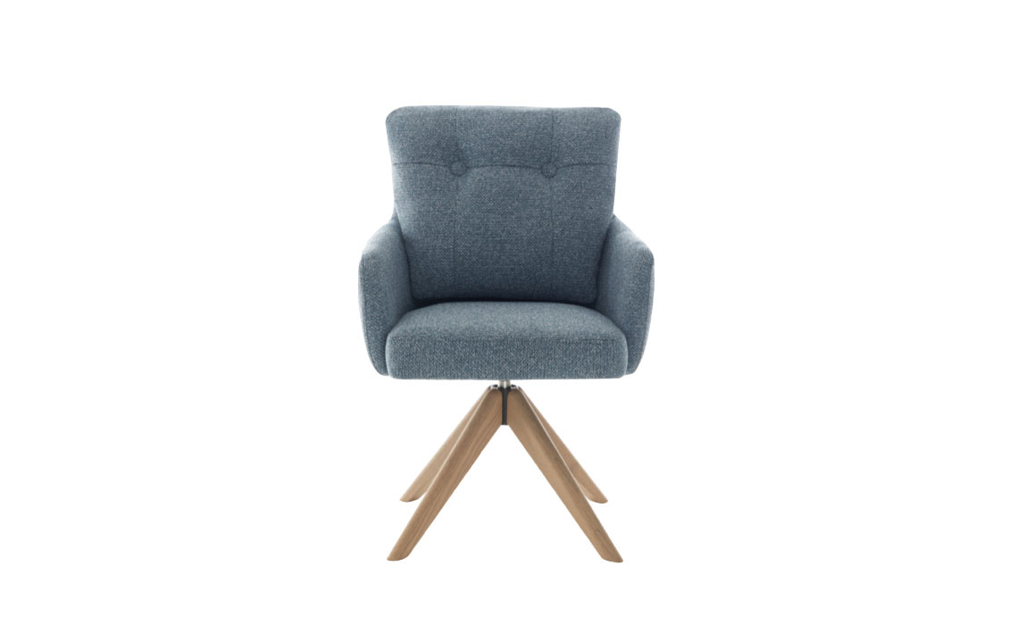 Morton Fabric Swivel Dining Chair Storm Teal