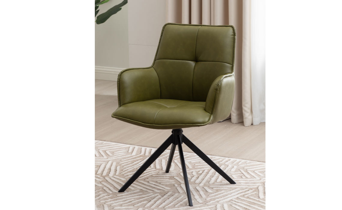 Harvey Dining Chair Green PU Leather