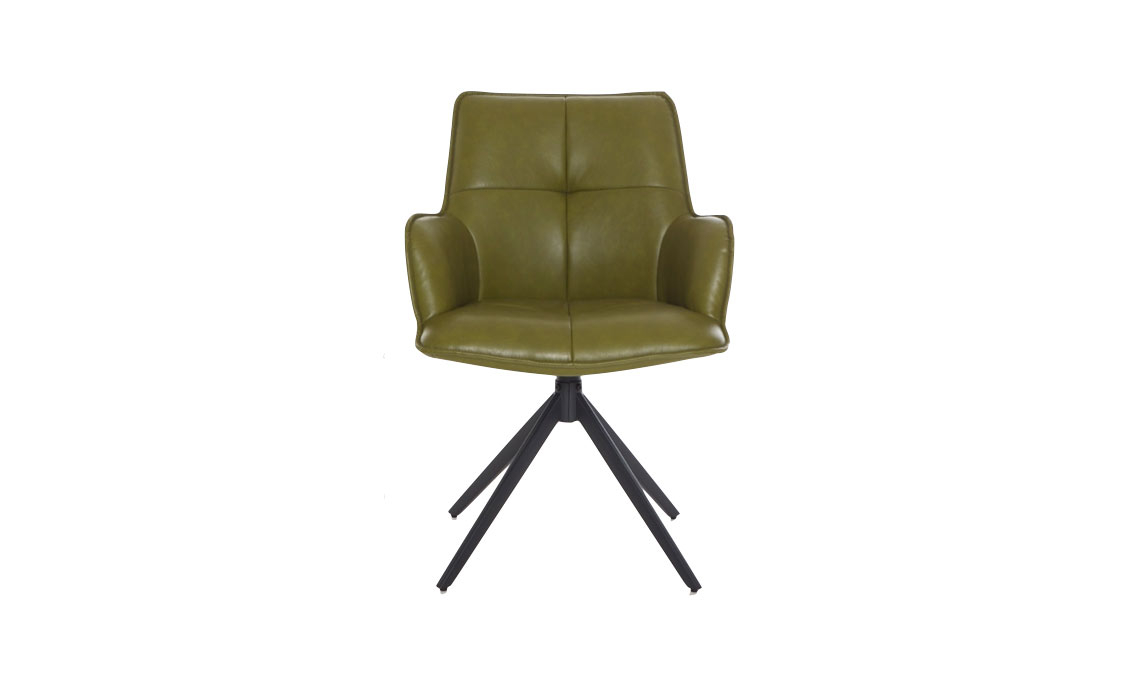 Harvey Dining Chair Green PU Leather