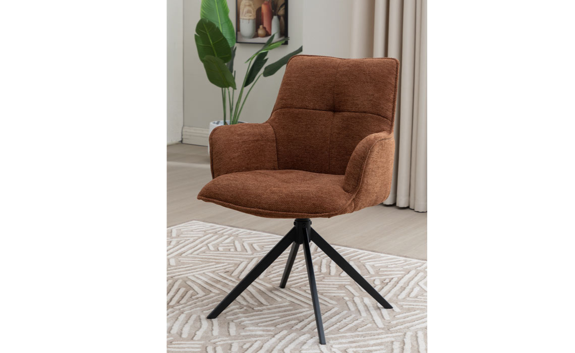 Harvey Dining Chair Tan Upholstered Fabric