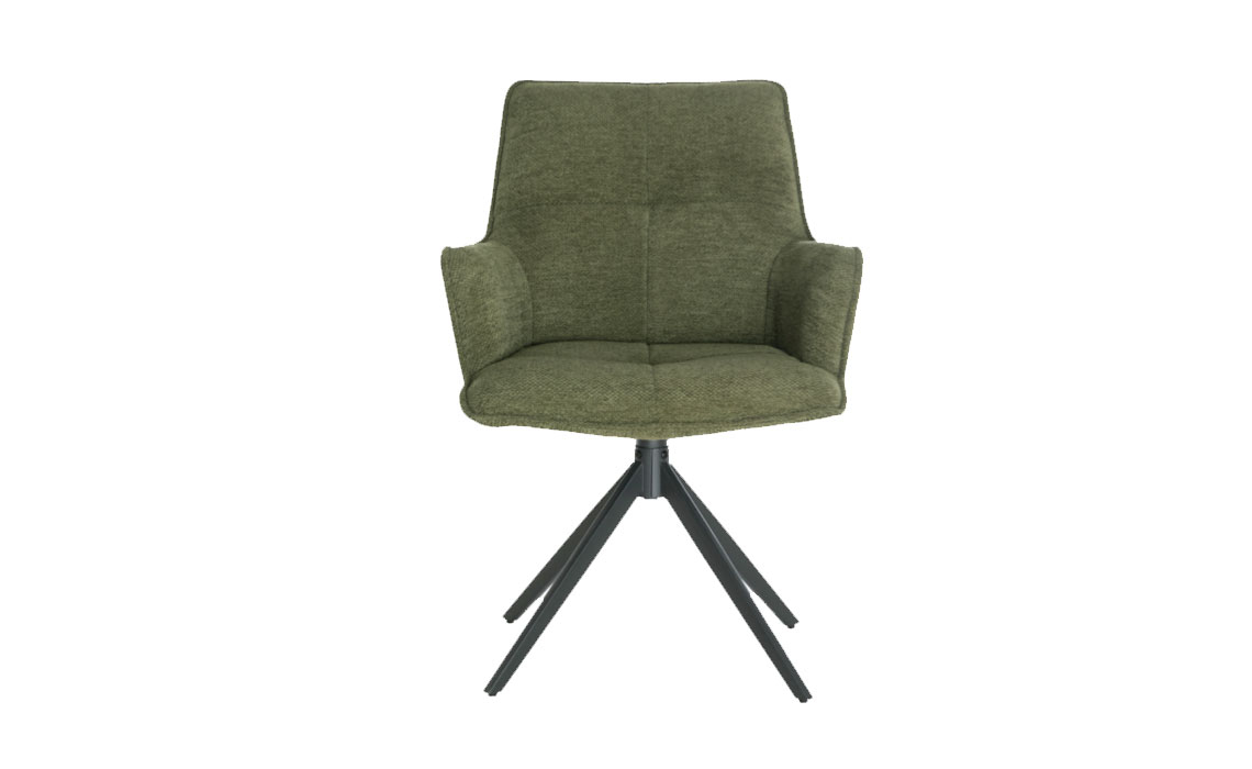 Harvey Dining Chair Green Upholstered Fabric