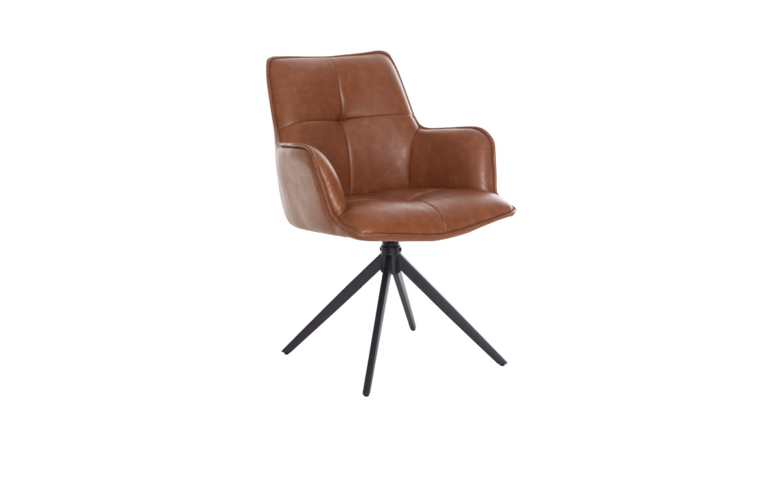 Harvey Dining Chair Tan PU Leather