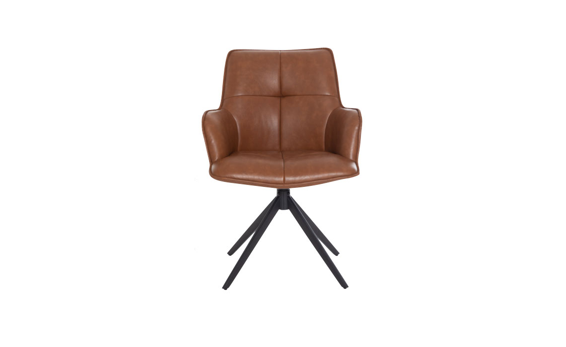 Harvey Dining Chair Tan PU Leather