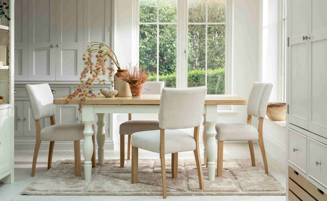 Kensington White 130-180cm Extending Dining Table