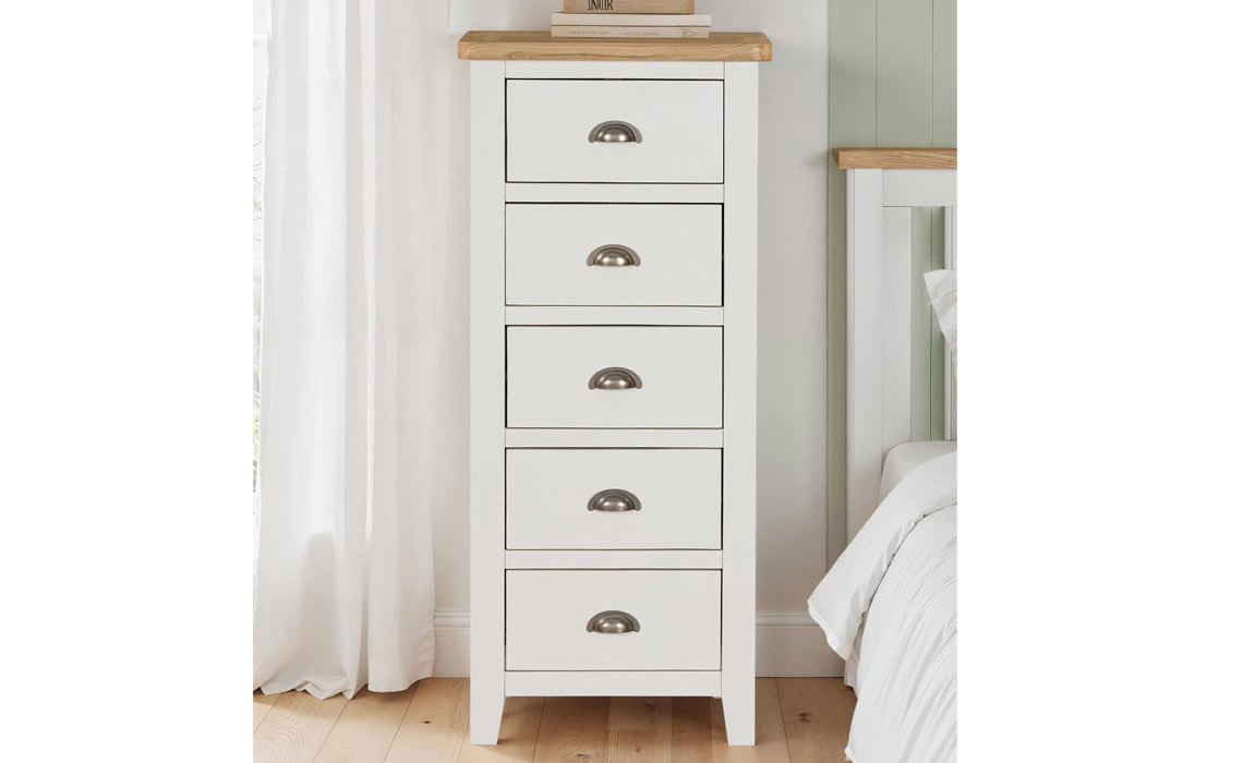 Maldon Painted 5 Drawer Narrow Chest