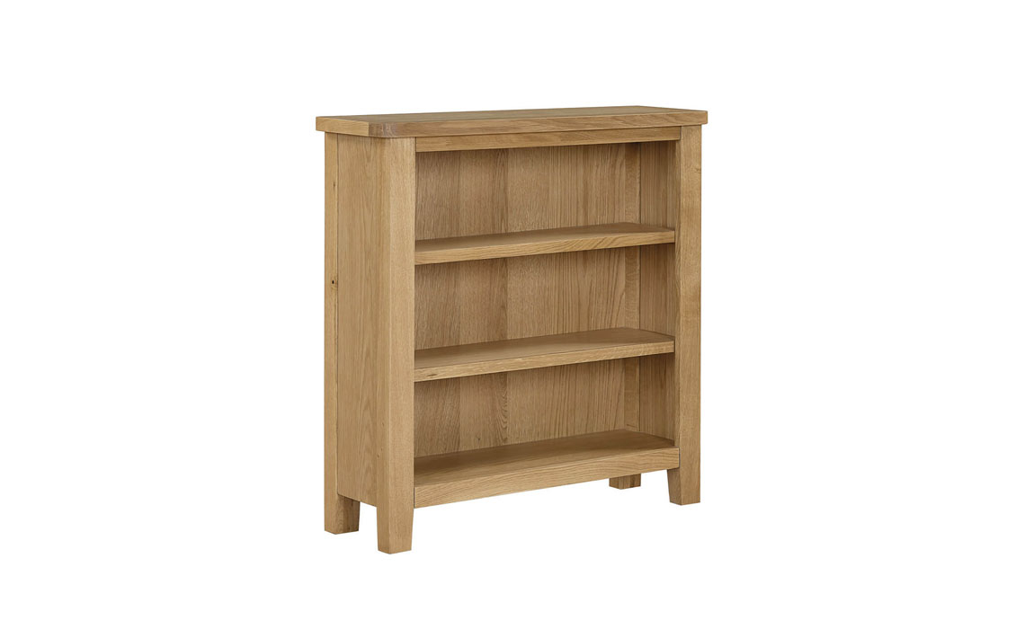 Maldon Oak Low Wide Bookcase