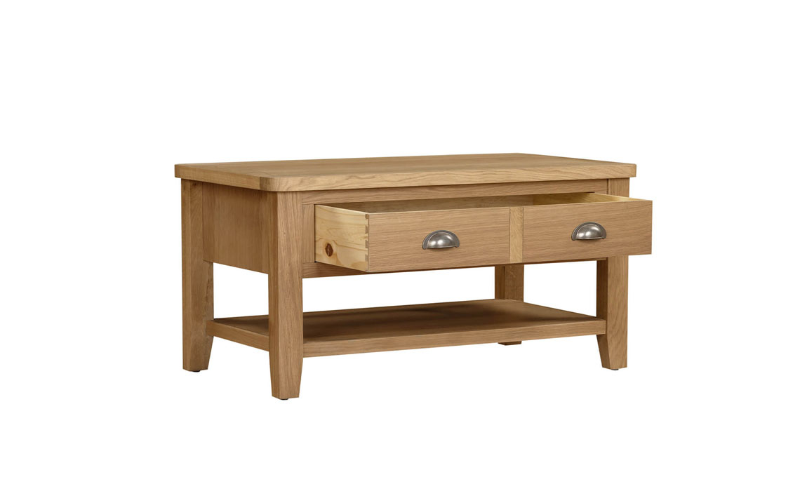 Maldon Oak Coffee Table With Drawer