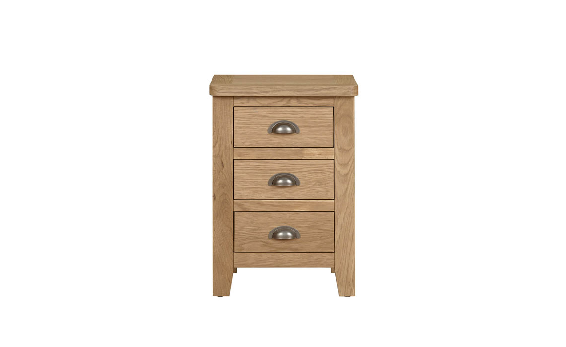 Maldon Oak 3 Drawer Bedside