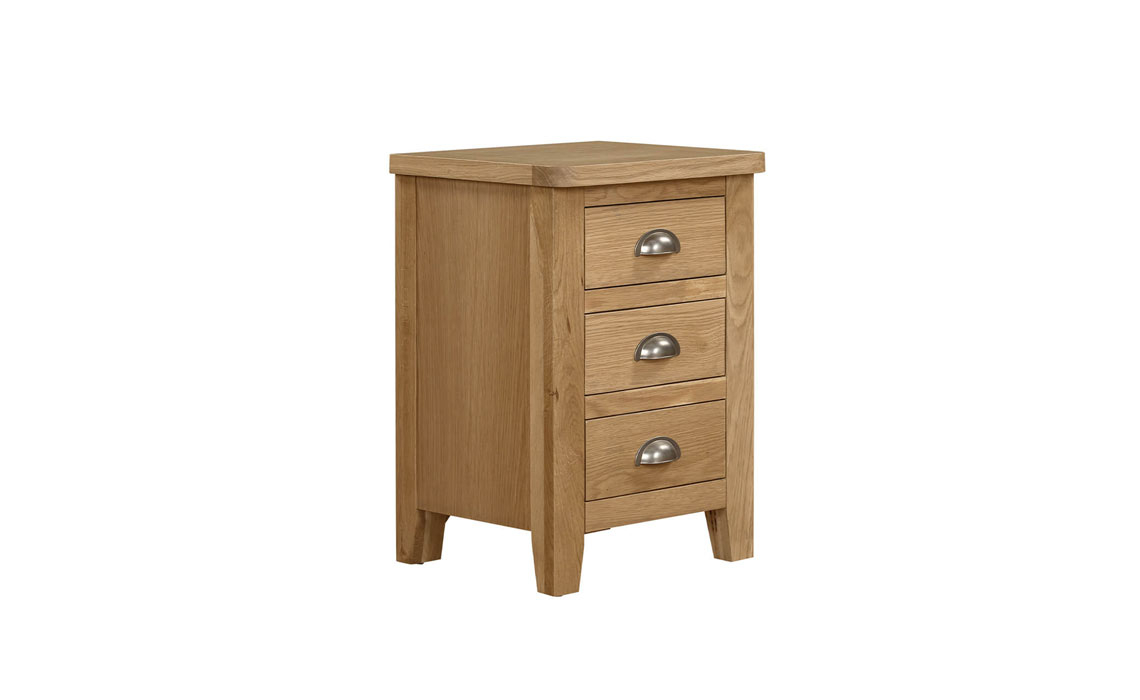 Maldon Oak 3 Drawer Bedside