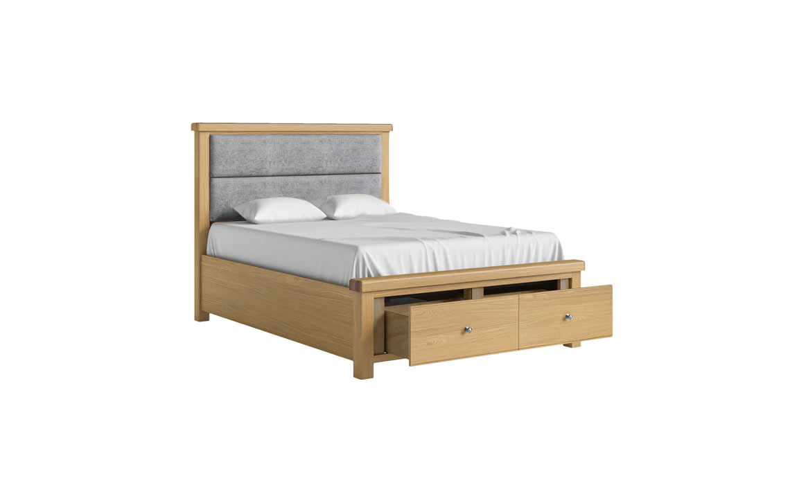 Kensington Oak 5ft Bed Frame with Headboard And Drawer 