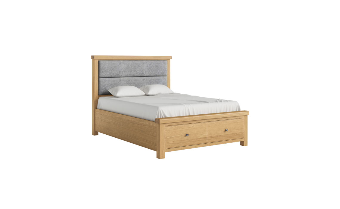 Kensington Oak 5ft Bed Frame with Headboard And Drawer 