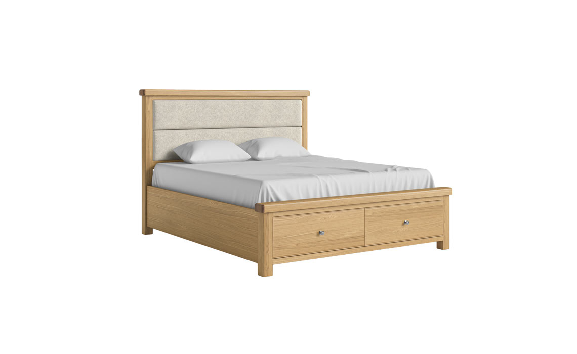 Kensington Oak 6ft Bed Frame with Headboard And Drawer