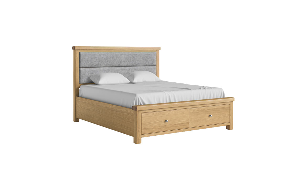 Kensington Oak 6ft Bed Frame with Headboard And Drawer