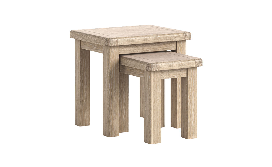 Kensington Whitewash Oak Nest of 2 Tables