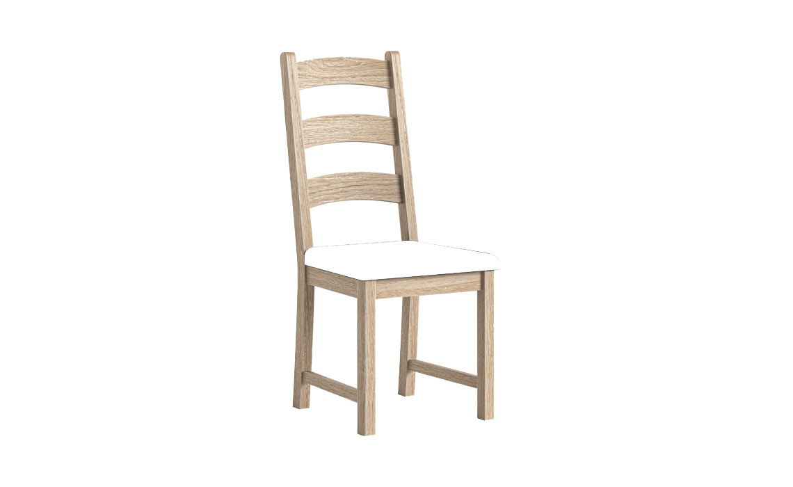 Kensington White Wash Ladder Back Dining Chair 