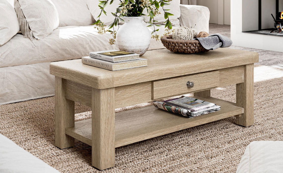 Kensington Whitewash Oak Coffee Table