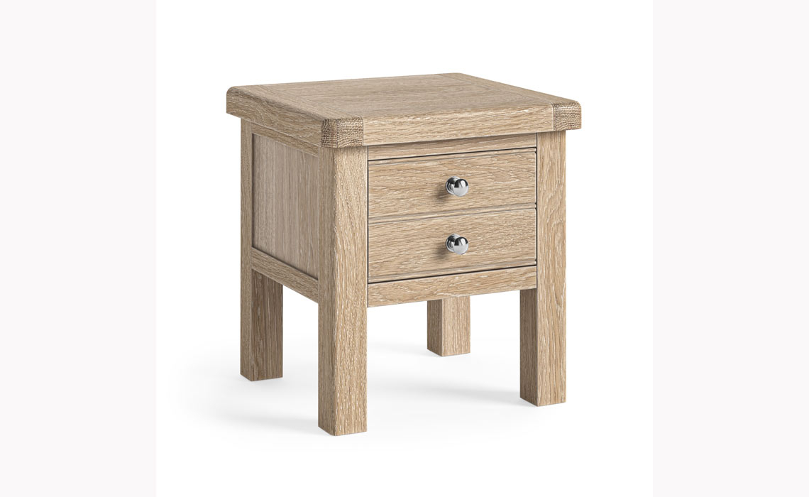 Kensington Whitewash Oak 2 Drawer Lamp Table