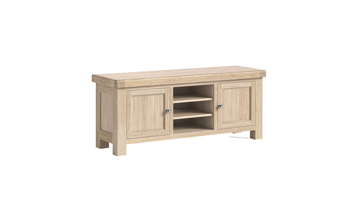 Kensington Whitewash Oak TV Unit 140cm