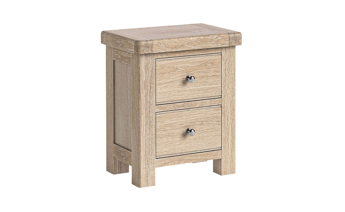 Kensington Whitewash Oak Bedside Table